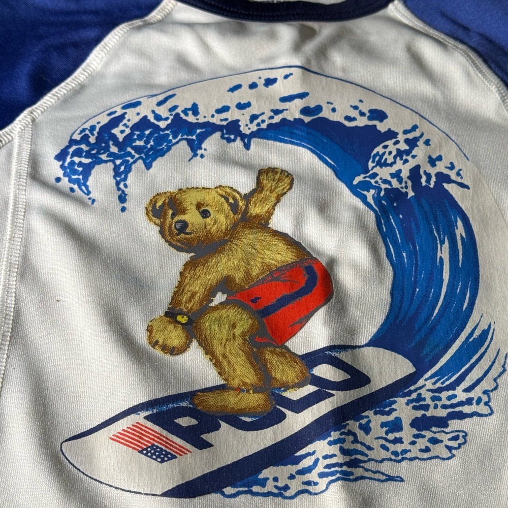 Polo by Ralph Lauren Kids Surf Bear Rashguard - Blue and White
